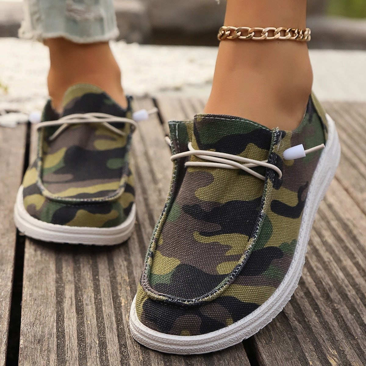 Damen Freizeit-Sneaker im modischen Camouflage-Design R&B