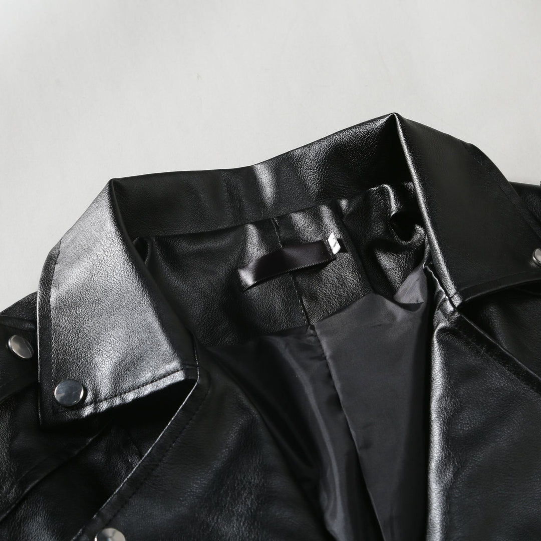 Herren stilvolle Bikerjacke aus hochwertigem Echt R&B