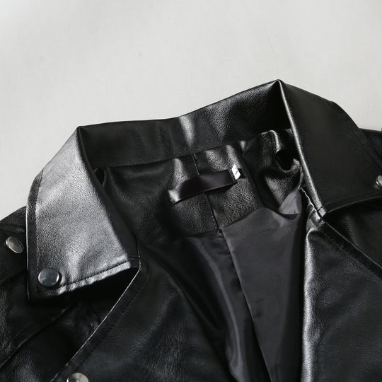 Herren stilvolle Bikerjacke aus hochwertigem Echt R&B