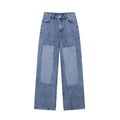 Damen weite Denim-Hose mit Patch-Design R&B