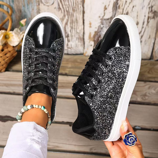 Damen Glitzernde Sneakers mit metallisch schimmerndem Obermaterial R&B