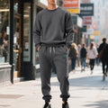 Herren lässiger Freizeitanzug mit weichem Fleece und elastischem Bund R&B
