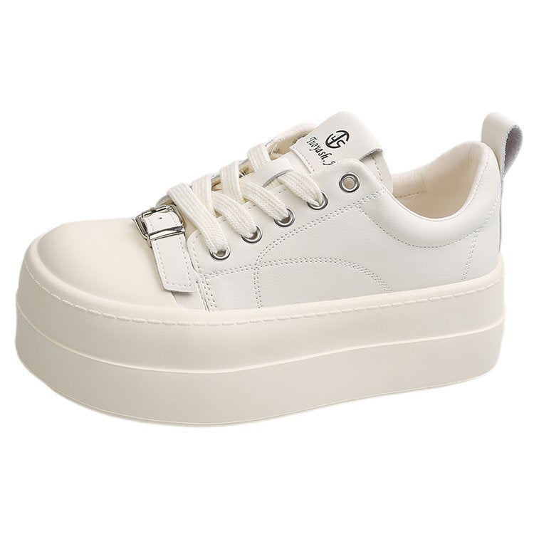 Damen modische Plattform-Sneaker mit elastischem Schnürsystem und robustem Sohlenprofil R&B