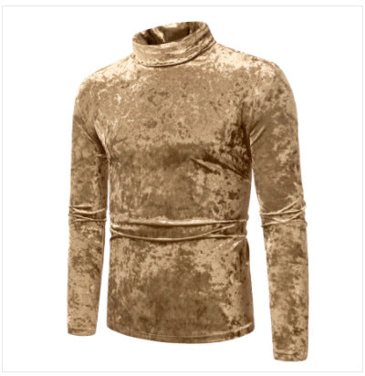 Herren eleganter Rollkragenpullover aus luxuriösem Samtstoff R&B