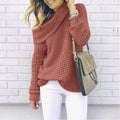 Damen Oversized Strickpullover mit elegantem Schalkragen und strukturiertem Muster R&B