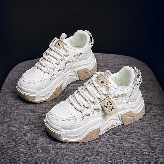 Damen modische Chunky Sneakers mit atmungsaktiver Oberflächenstruktur und gepolsterter Sohle R&B