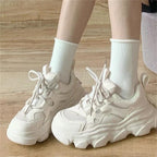 Damen Sportliche Chunky Sneakers mit atmungsaktiver Mesh-Oberfläche und rutschfester Sohle R&B
