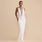Damen Elegantes Wickelkleid mit schickem Wasserfall-Ausschnitt und perlenverziertem Detail R&B