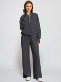 Damen Sportives Set mit Stehkragen und weitem Beinschnitt R&B