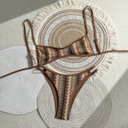 Damen Zweiteiliges Bikiniset mit geometrischem Zigzag-Muster R&B