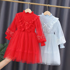 Mädchen festliches Tüllkleid mit Rüschendetails R&B
