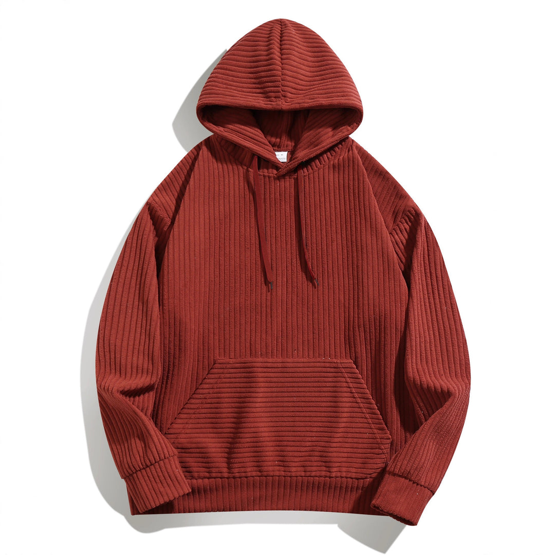 Herren Kapuzenpullover mit strukturierter Ripp-Textur und praktischen Taschen R&B