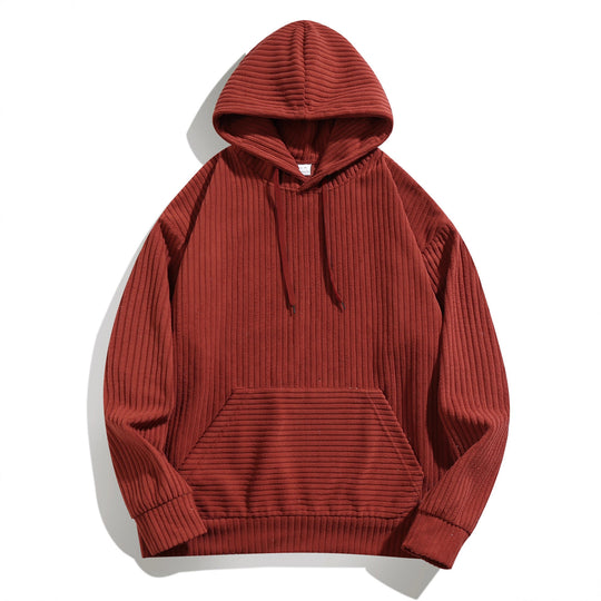 Herren Kapuzenpullover mit strukturierter Ripp-Textur und praktischen Taschen R&B
