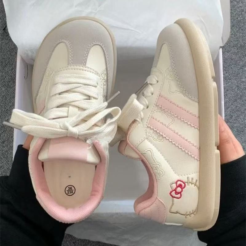Damen Modische Sneakers mit floralem Stickdesign und rutschfester Sohle R&B