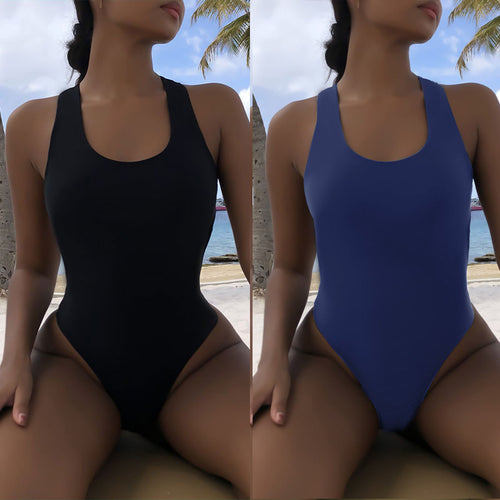 Damen Hochgeschnittener Badeanzug mit sportlichem Schnitt R&B