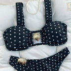 Damen Bandeau-Bikini-Set mit Muschel-Detail R&B