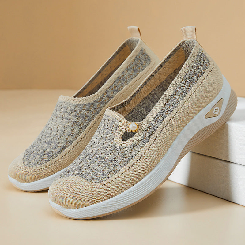 Damen Bequeme Slip-On Schuhe mit luftdurchlässigem Obermaterial und flexiblem Sohlendesign