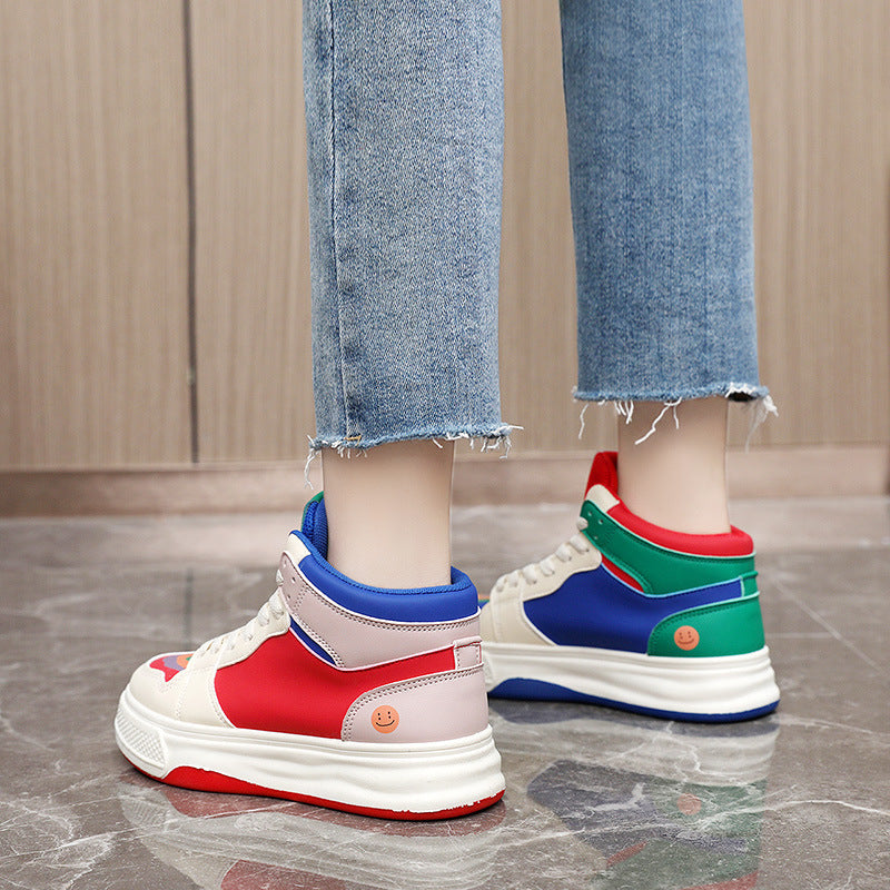 Damen modische High-Top Sneakers mit bunten Akzenten und atmungsaktivem Obermaterial R&B