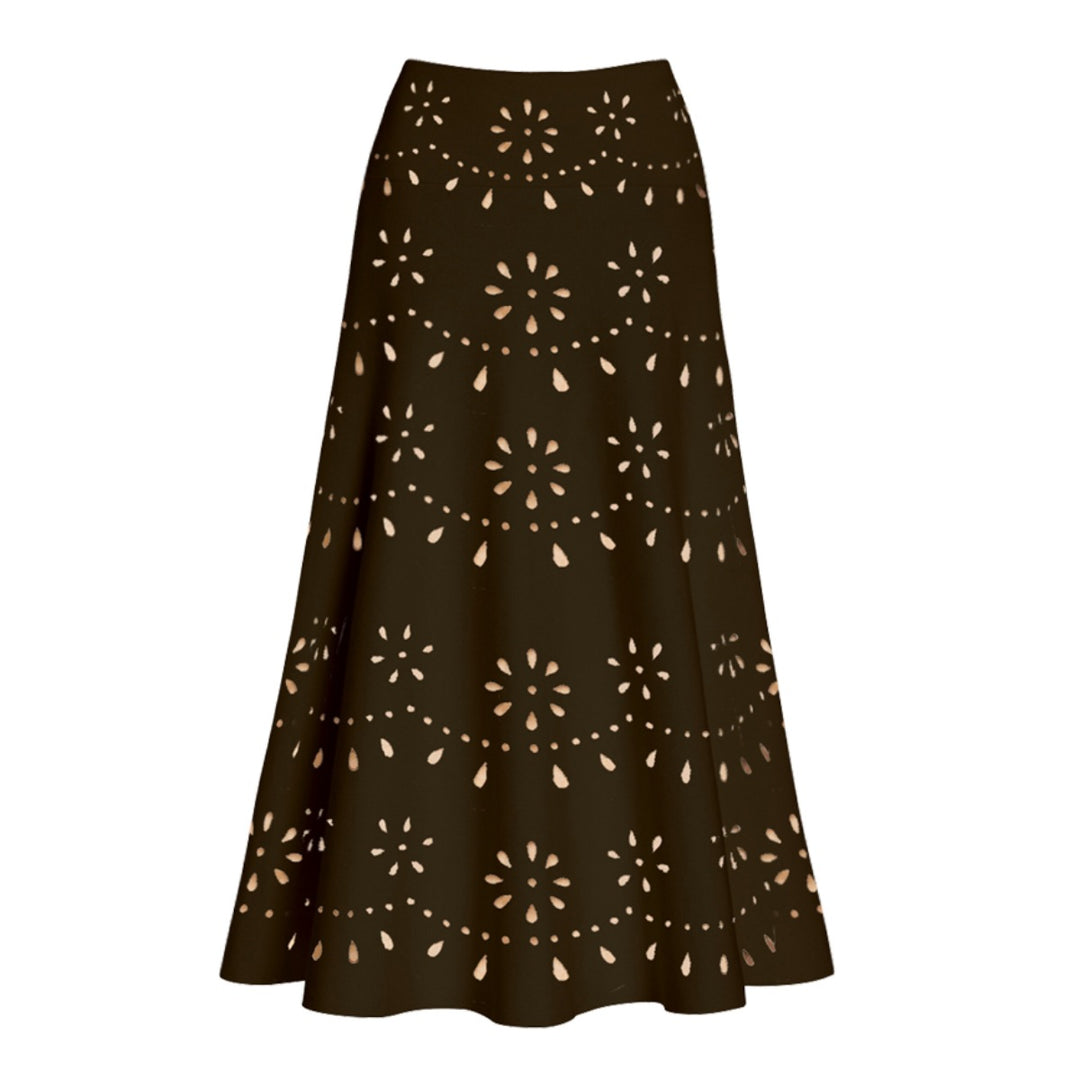 Damen Badeanzug und Rock-Set mit floralem Cut-Out Design R&B