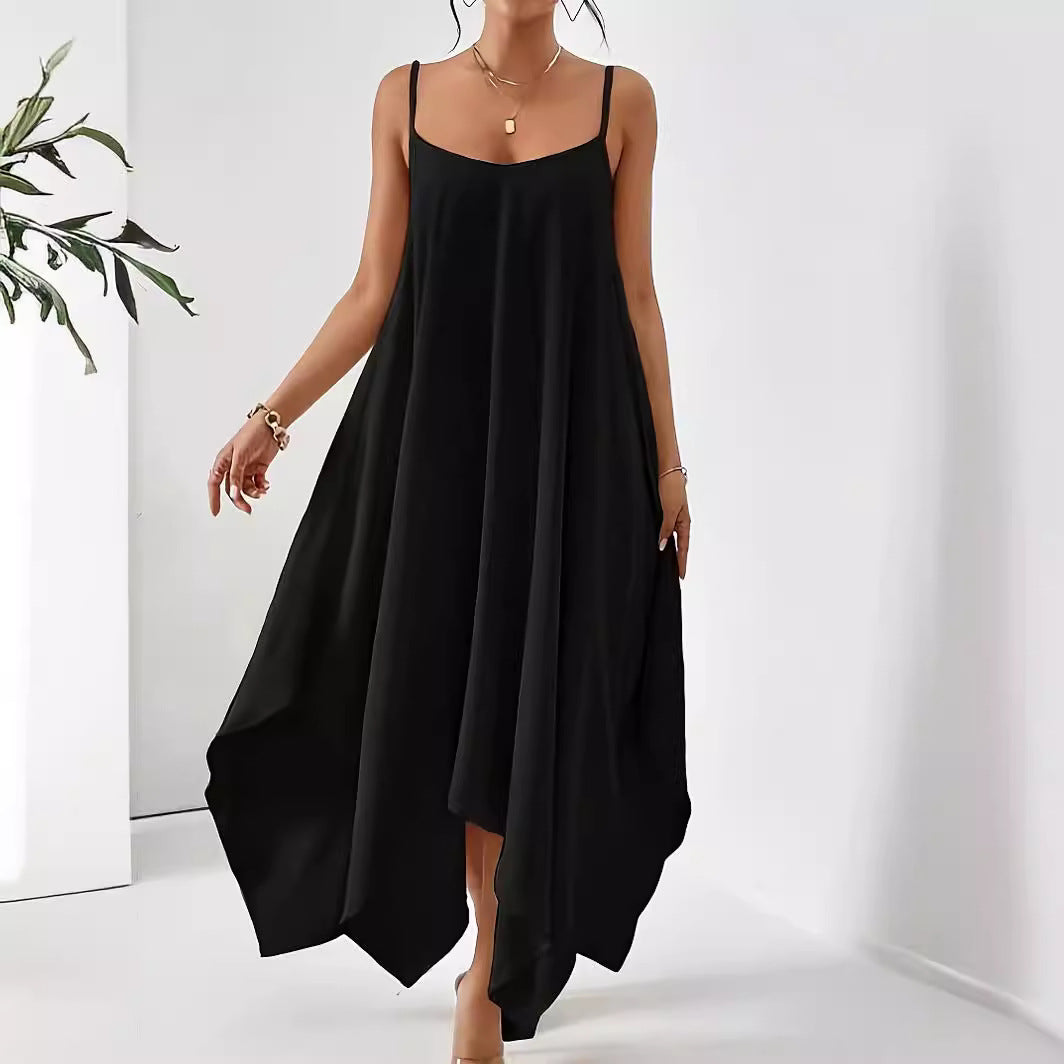 Damen Fließendes Maxikleid mit asymmetrischem Schnitt R&B