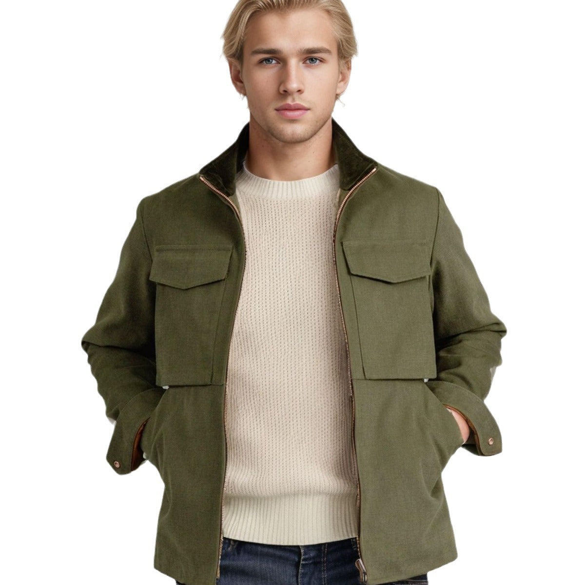 Herren Utility-Jacke mit praktischen Taschen und modernem Design R&B