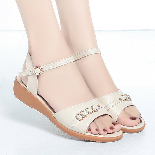 Damen Sandalen mit modischen Riemen und bequemer Fußbett R&B