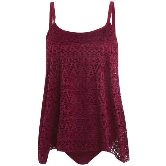 Damen elegantes Strandtop mit modischem Lochmuster R&B