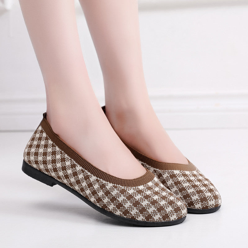 Damen Modische Ballerinas mit atmungsaktivem Strickoberteil R&B