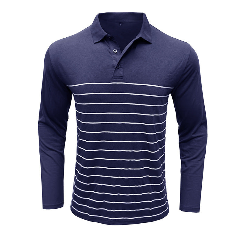 R&B | Pique Pullover Slim Passform Baumwollstrick Elegantes Streifenmuster