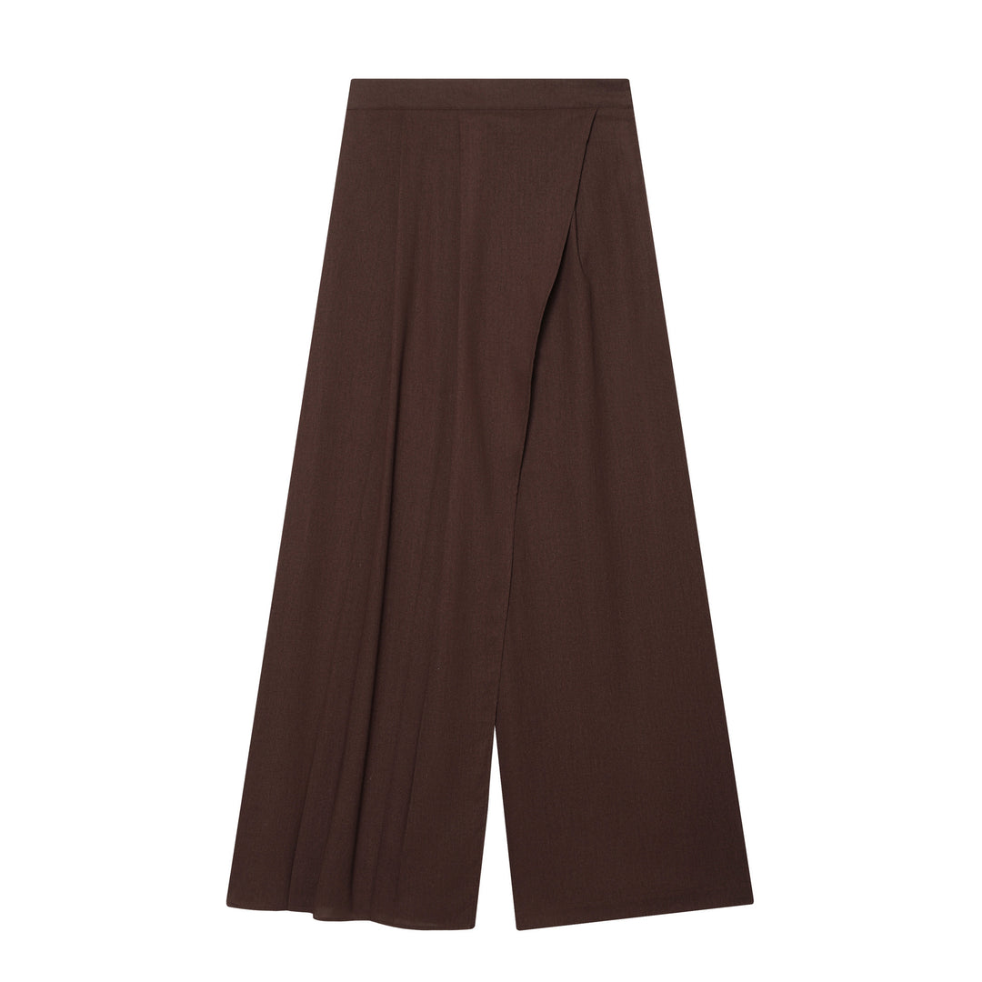 Damenweite Palazzo-Hose mit asymmetrischem Schnitt und elastischem Bund R&B
