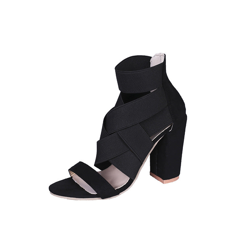 Damen Sandalen mit eleganten Riemen und Blockabsatz R&B
