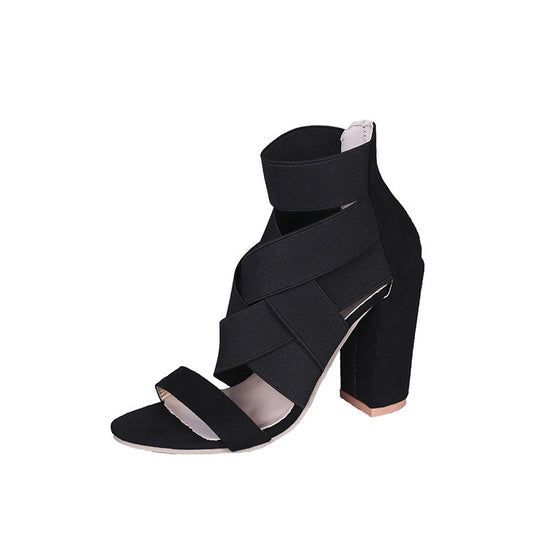 Damen Sandalen mit eleganten Riemen und Blockabsatz R&B