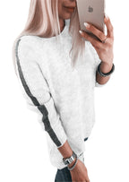 Damen eleganter Strickpullover mit modernem Streifenmuster und lässigem Schnitt R&B