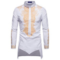 Herren elegantes Langarmhemd mit innovativem Ethno-Design R&B