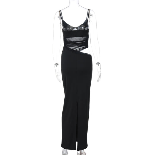 Damen Figurnahes Kleid mit transparenter Einsätze R&B