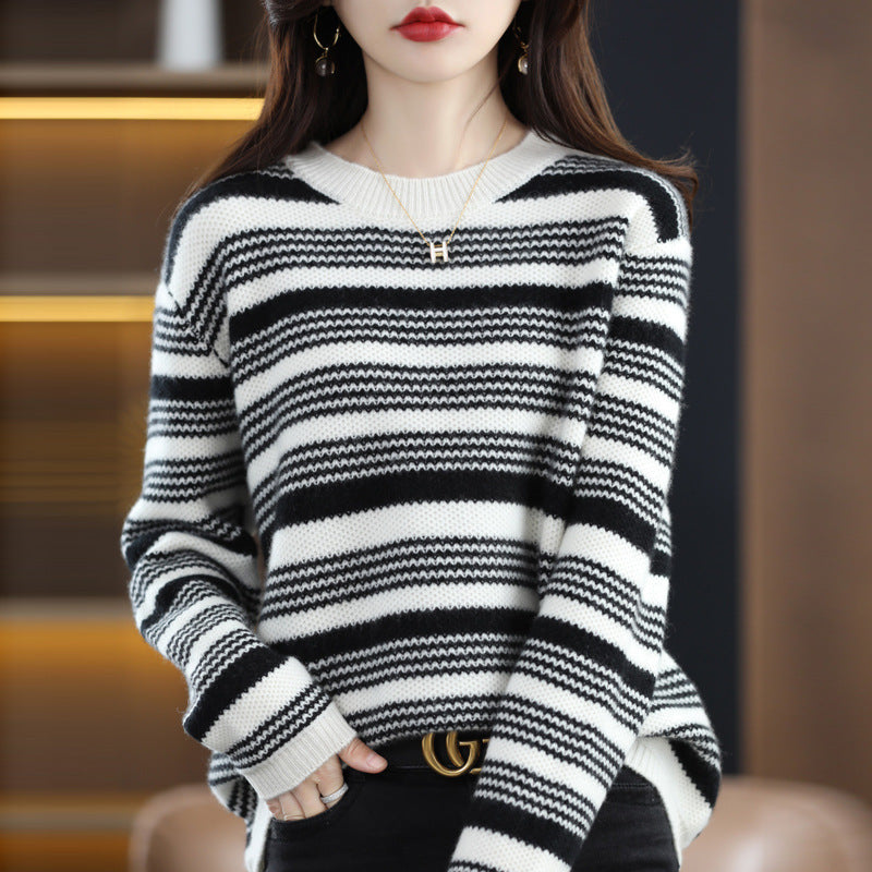 Damen gemusterter Strickpullover R&B
