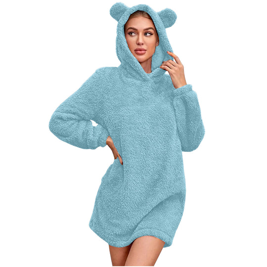Damen Kuscheliger Hoodie mit Bärenohren R&B