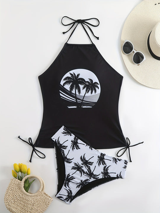 Damen Bikiniset mit Palmenmuster von R&B