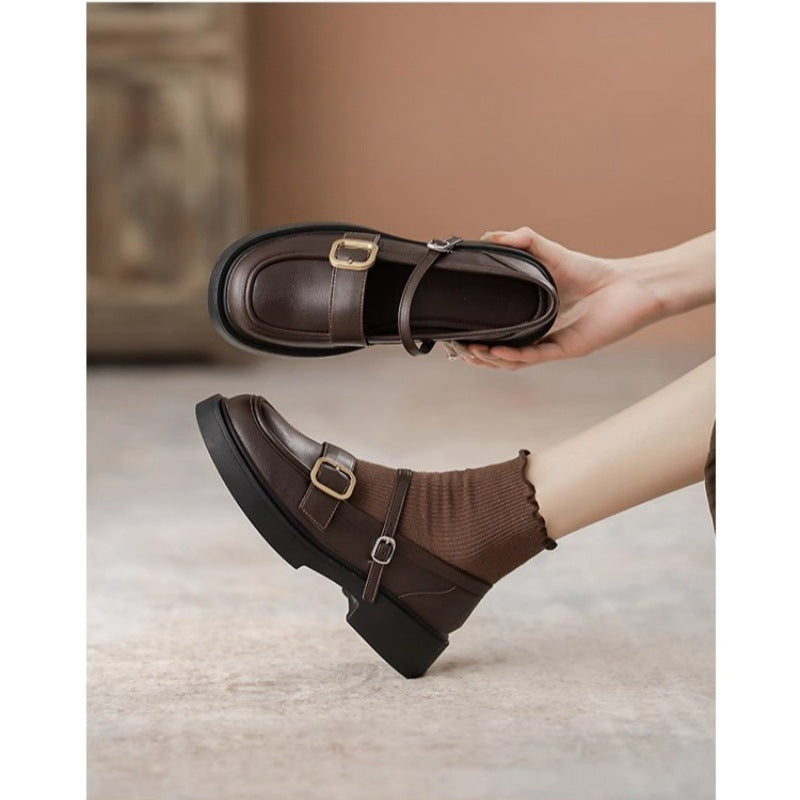 Damen elegante Mary Jane Schuhe mit modischem Schnallenakzent R&B