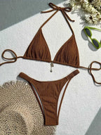 Damen Triangel-Bikini mit gewellter Textur R&B