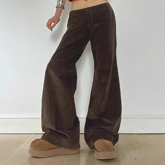 Damen Flared Hose aus weichem Stoff mit hohem Bund R&B