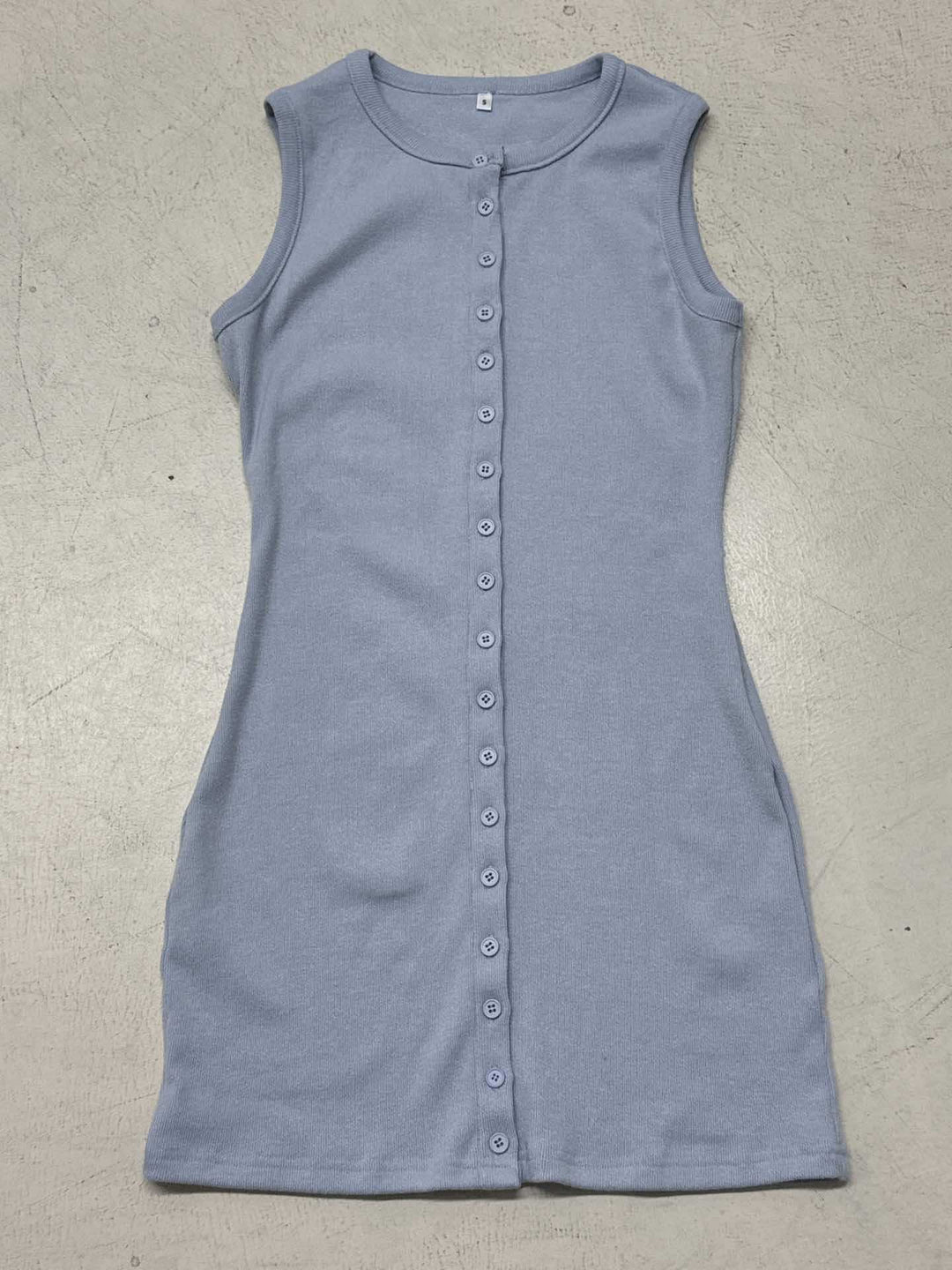 Damen ärmelloses Kleid mit durchgehender Knopfleiste und figurbetontem Schnitt R&B