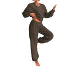 Damen Kuscheliges Fleece-Lounge-Set mit elastischem Bund R&B
