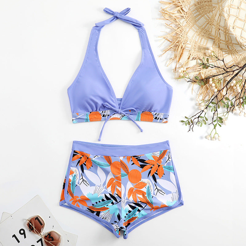 Damen Bikini-Set mit floralem Muster und herausnehmbarem Push-Up-BH R&B