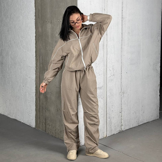 Damen sportliches Freizeit-Set mit atmungsaktiven Stoffen und elastischem Bund R&B