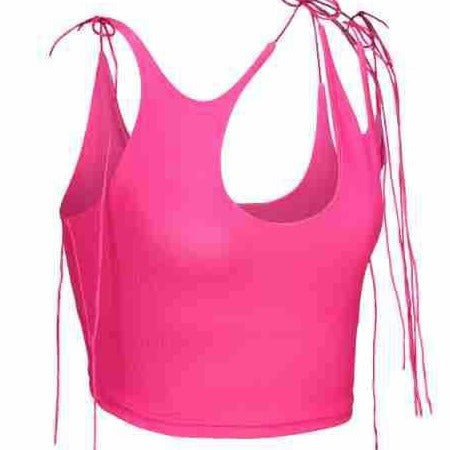 Damen Crop-Top mit einseitigem Cut-Out und trendigen Bändern R&B