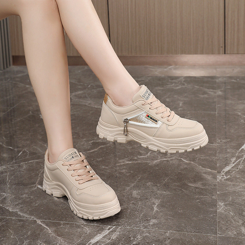 Damen Sneaker mit modischem Reißverschluss und gepolstertem Innenfutter R&B