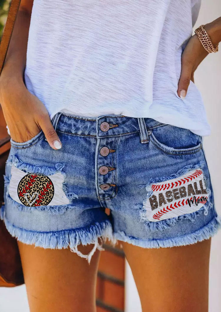 Damen Denim-Shorts mit Vintage-Fransen und patriotischen Applikationen R&B