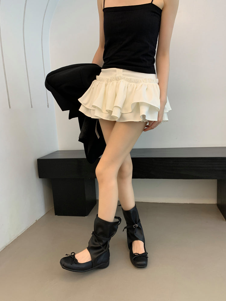 Damen modische Ballerinas mit elastischem Riemen und charmantem Schleifenakzent R&B