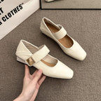 Damen elegante Mary Jane Ballerinas mit modischer Schnalle und komfortablem Fußbett R&B